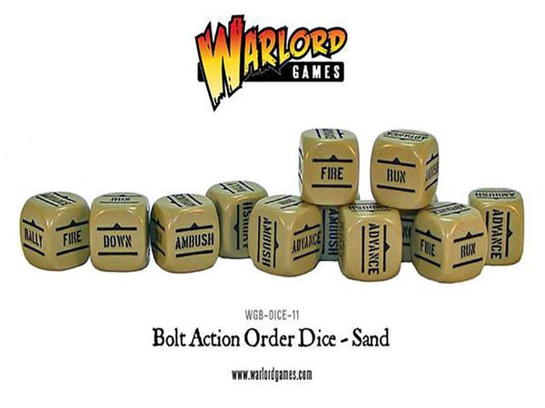 Bolt Action Order Dice - Sand (12)