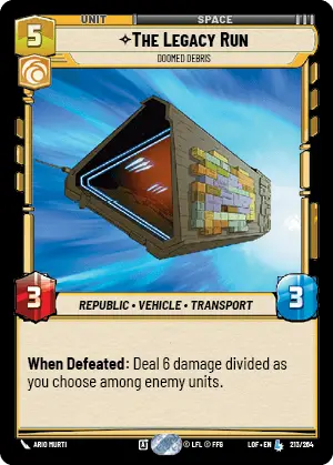 LOF 213: The Legacy Run Doomed Debris (L)