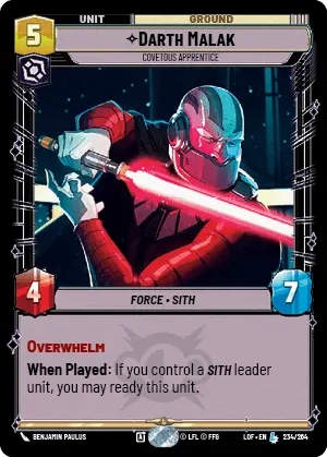 LOF 234: Darth Malak Covetous Apprentice (L)