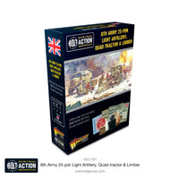 Bolt Action:  8th Army 25 Pounder Light Artillery, Quad & Limber