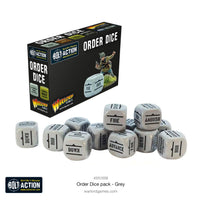 Bolt Action Order Dice - Grey (12)