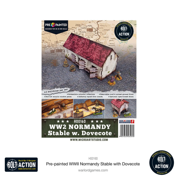 BOLT ACTION: PRE PAINTED WW2 NORMANY STABLE WITH DOVECOTE