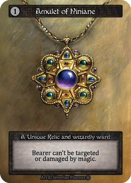 Amulet of Niniane, A Unique Relic and wizardly ward