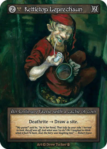 Kettletop Leprechaun, An Ordinary Faerie with a cache of coin