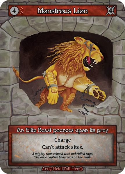Monstrous Lion, An Elite Beast pounces upon its prey