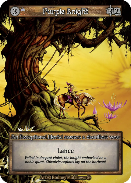 Purple Knight, An Exceptional Mortal swears a dauntless vow