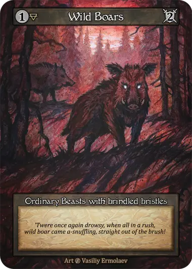 Wild Boars Ordinary Beasts with brindled bristles
