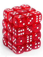 TRANSLUCENT 12mm D6 ORANGE w/WHITE DICE BLOCK